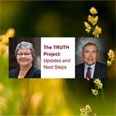 Photo graphic of Karen Diver and Tadd Johnson with text overlay reading "the Truth Project"