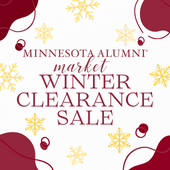 Graphic reading MN Alumni Market Winter Clearance sale