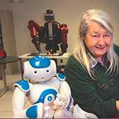 Maria Gina and a robot