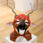 student artwork of deer bust