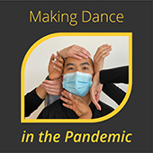 Poster of person with hands pressing on face titled Making Dance