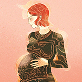 artistic rendering of a pregnant woman