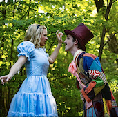 Alice and Mad Hatter in costume