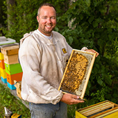Christian Dahm with bees