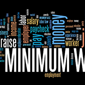 word cloud of words associated with wages