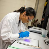 Brigitta Yaputri conducts research in lab