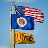 UMD flag and American flag