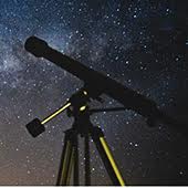 telescope pointed at the night sky