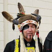 person in a traditional Native head dress