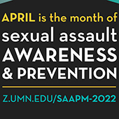 poster reading sexual assault awareness and prevention 