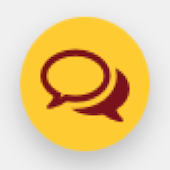 a yellow chatbox symbol