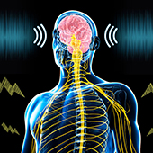 Illustration of electrical stimulation of brain