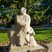 A sculpture on the Morris campus
