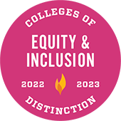 Graphic reading Colleges of Distinction Equity and Inclusion 