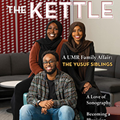 Cover of The Kettle magazine featuring 3 students of color