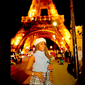 Marah Mcdougal in front of Eiffel tower