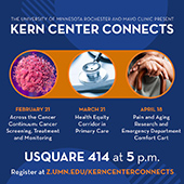 Advert reading Kern Center Connects with dates for 3 events