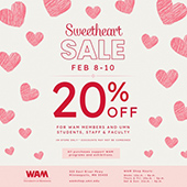 Graphic reading Sweetheart Sale 20% off with dates