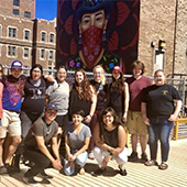 Duluth students outside the American Indian Center