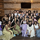 Students and others pose for a group photo at Ebony Night