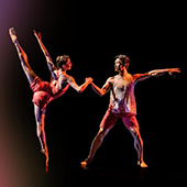 a male and female dancer on stage