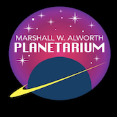 Graphic of a planet reading Marshall Planetarium