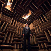 Steve Orfield in his soundproof room