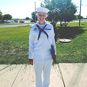 Kathryn Brainerd in her Navy uniform