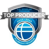 Fulbright logo seal reading "top producer"