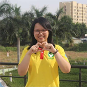 Thao Nguyen making heart sign with her hands