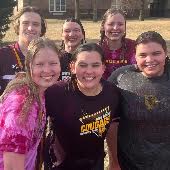 U of M Morris students take a photo after taking a polar plunge