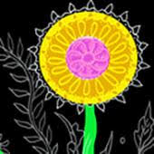 a sunflower like drawing or digital artwork
