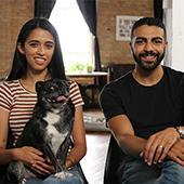 ashley and ahmed and their dog Lucy