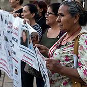family members of the disappeared protesting