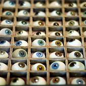 a selection of glass eyes