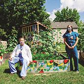 Renee Crichlow and Andrea Westby at a community garden